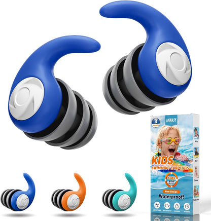 Waterproof Swimming Ear Plugs for Adults Kids, 3 Pairs Soft Silicone