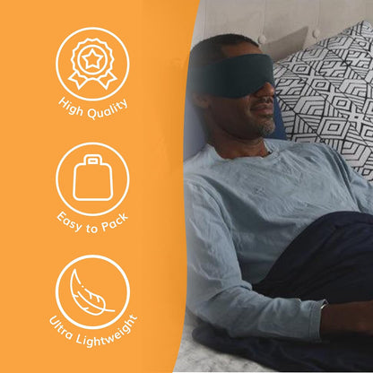 Happyluxe Sleep Mask - Buttery Soft Airplane Eye Mask for Sleeping or Napping in Bed. Machine Washable. - Navy Blue, Made in USA