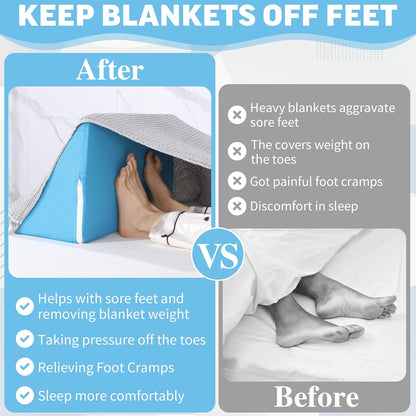 ROYALAY Blanket Lifters for Foot of Bed, Foot Tent Blanket Support Holder for Surgery Recovery, Foot Block Pillow Cradle Tent Sleep Support Supplies for Foot, Ankle, Leg, Knee, Toes Pain(S)