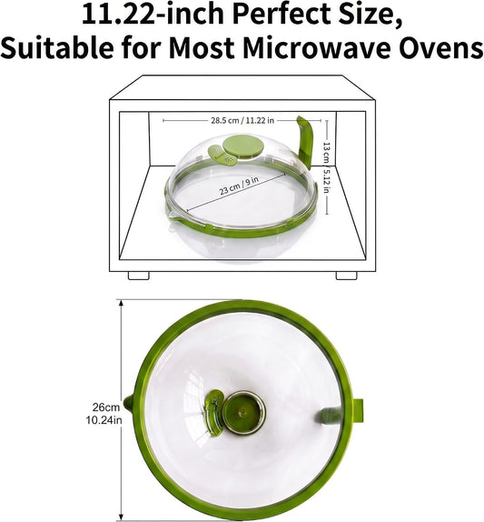 Microwave Splatter Cover with Water Steamer and Vent Hole, BPA-Free, 10.24"