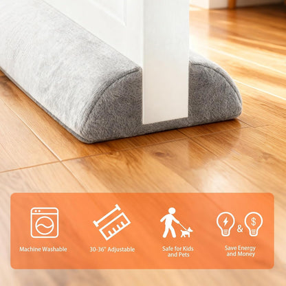 GDHOMM Door Draft Stopper for Bottom of Door, Adjustable Door Sweep Door Draft Blocker Door Gap Filler, Energy Saving, Keeps Sound Draft Light Out - Fits 30” to 36” Door