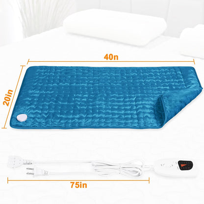 Heating Pad,Heated Blanket,Heating Pad for Back Neck,Grey,24x12 Inch | Electric Heating Pad,Dry/Moist Heat Heating Pads,Heating Pads for Shoulder,Abdomen,Heat Pad for Women Men,Birthday Gift