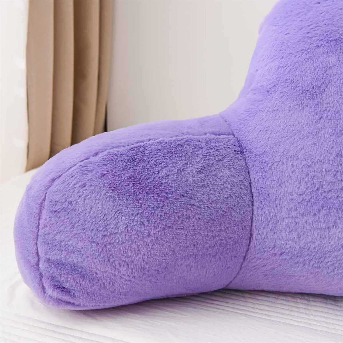 A Nice Night Ivory Reading Pillow, 18.5" Bed Wedge Pillows with Arms