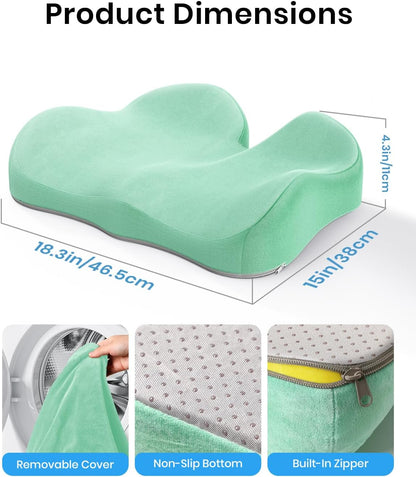 Benazcap Memory Foam Seat Cushion, Ergonomic Office Chair Pressure Relief