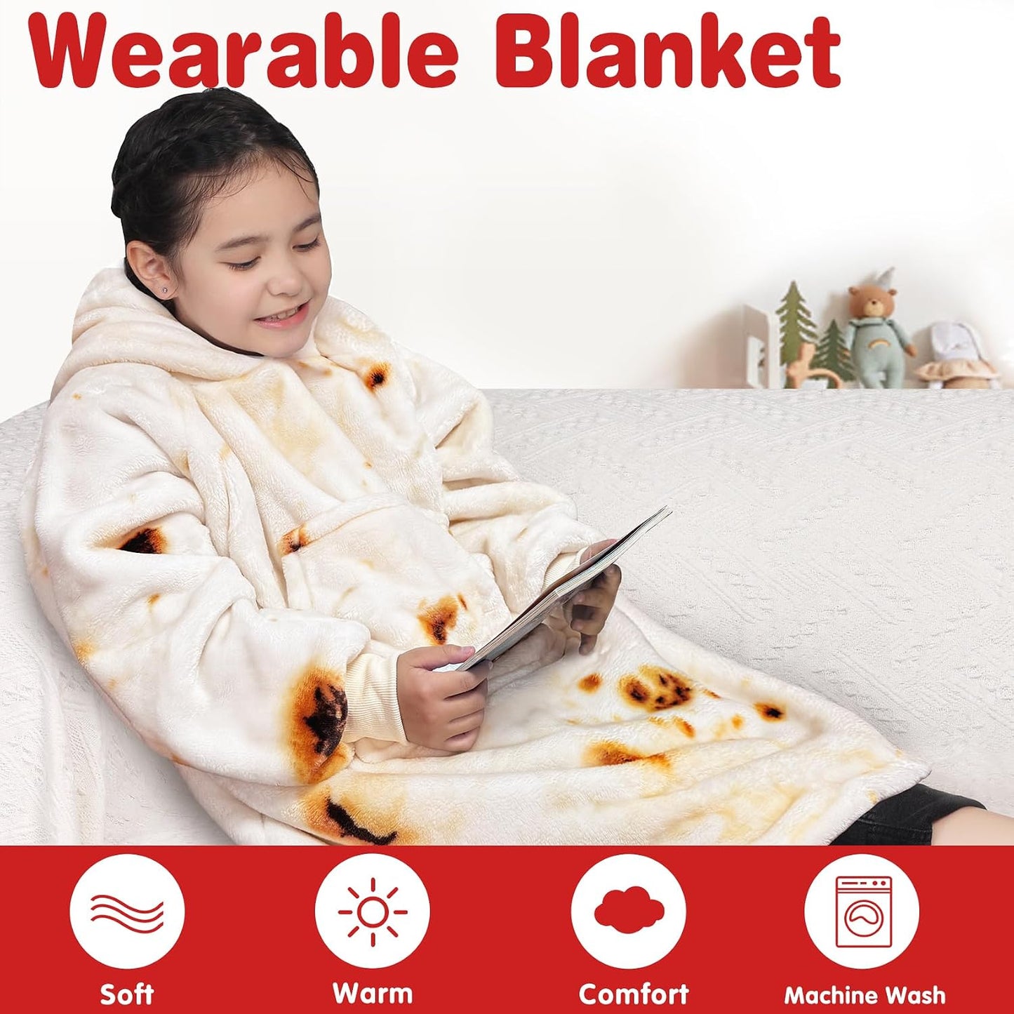 Wearable Blanket Sweatshirt Gifts for Women and Men, Warm and Cozy Giant Blanket Hoodie, Thick Flannel Blanket with Sleeves and Giant Pocket - Dark Gray