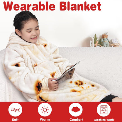 Wearable Blanket Sweatshirt Gifts for Women and Men, Warm and Cozy Giant Blanket Hoodie, Thick Flannel Blanket with Sleeves and Giant Pocket - Dark Gray