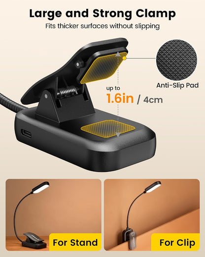Glocusent 13 LED Book Lights for Reading at Night, Gifts for Book Lovers