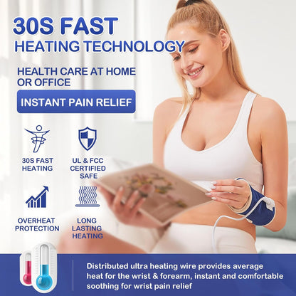 Cordless Foot Warmer with Heat and Massage - Rechargeable Heating Pad for Feet, 3 Temp & Vibration Levels, 60 Min Timer for Plantar Fasciitis, Ankle Pain, Cold Feet at Home, Office, Sleeping