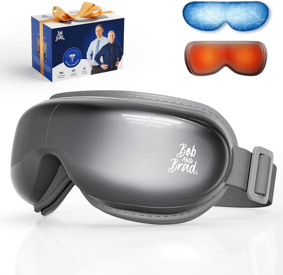 BOB AND BRAD Eye Massager with Heat FSA Eligible HSA, Birthday Gifts for Women Men Mom, Heated Eye Mask for Migraines with Music, Smart Migraine Massager for Dry Eyes Relief & Improve Sleep