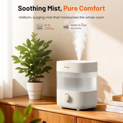 Humidifiers for Bedroom, 2L Top Fill Cool Mist Humidifier, 20dB Quiet