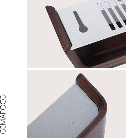 Key Holder Wall Mount with Shelf | 17 inch | Oak | 5 Retractable Hooks | Minimalist | Space-Saving | Modern Wall Coat Hooks | Wooden Key Rack for Entryway & Hallway
