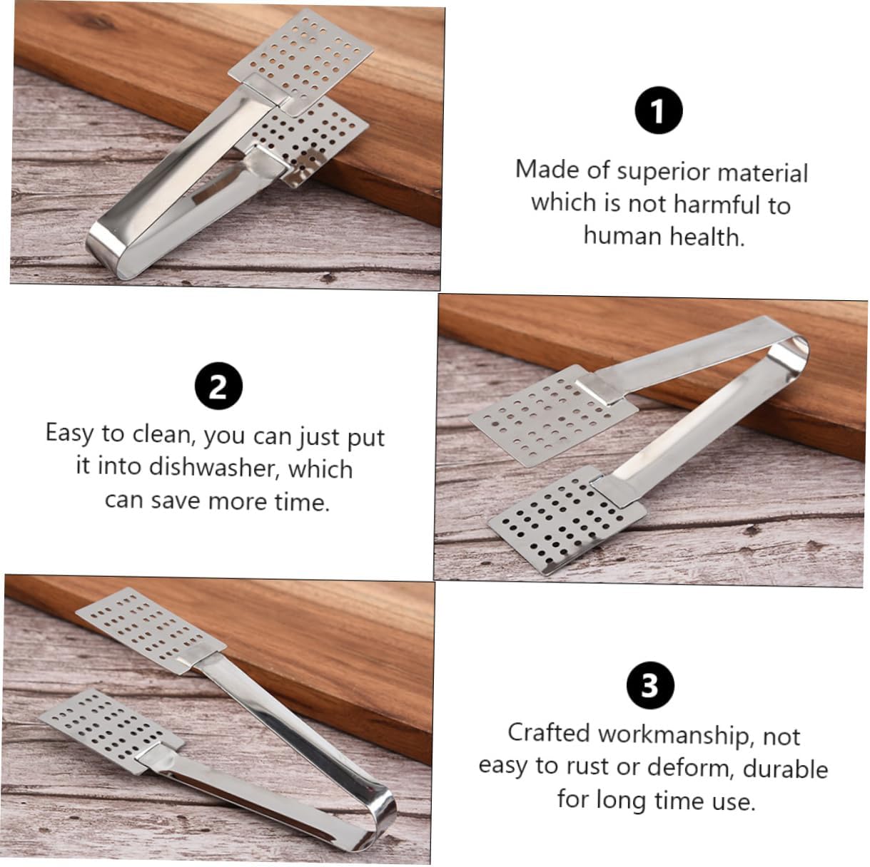 Luxshiny Tea Bag Clamp Set of 2 Stainless Steel Tea Bag Squeezer Tongs with Strainer and Solid Side Multipurpose Clips for Kitchen Ice Cubes Dishwasher Safe 5.51 X 1.57 X 0.78 in