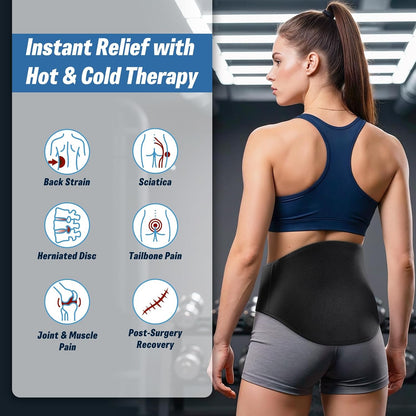 Ice Pack for Back Pain Relief with Extension Band