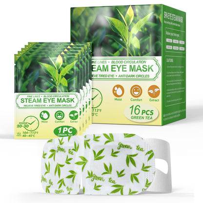 16 Packs Steam Eye Masks for Dry Eyes, Self Heating Warm Compress Unscented