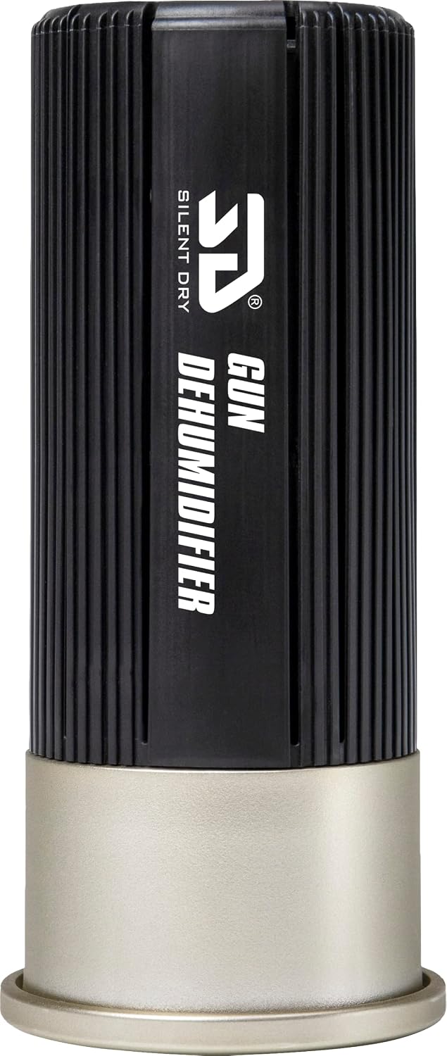 SILENT DRY Cordless Gun Safe Dehumidifier – Reusable Mini Dryer for up to 40L – Fast Rechargeable & Moisture Removal for Guns, Closet, Cabinet, Camera, up to 40L Safe, Shotgun Jr. – BLACK (1 Pack)