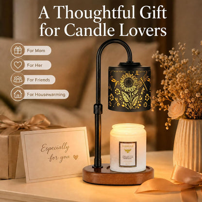 Dimmable Candle Warmer Lamp with Timer Adjustable Height for Scented Jar Candles Electric Candle Wax Melt Warmer for Home Decor Christmas Birthday Gifts for Women Mom(Hummingbird)