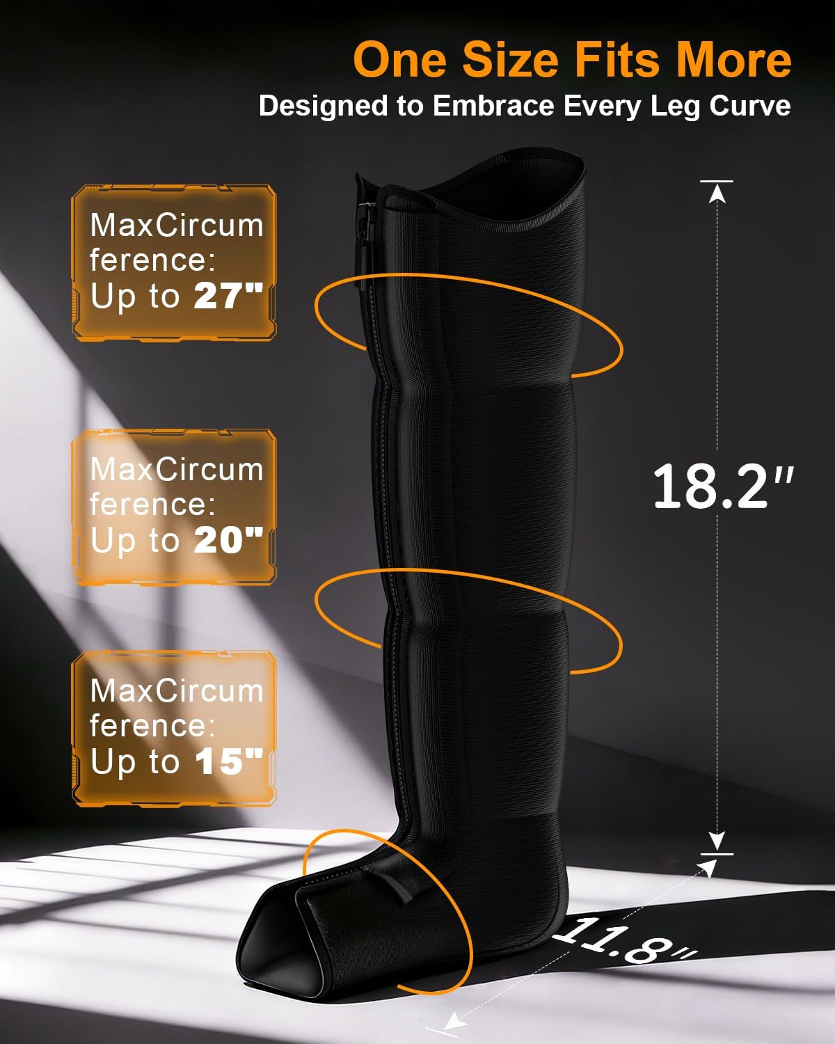 Leg Compression Boots: Full Leg Compression Massager with 6 Modes, 8 Intensities, 3 Timers – Relaxation Pressure for Muscle Soreness – FSA Eligible Gift for Mom, Dad (Black, Medium)