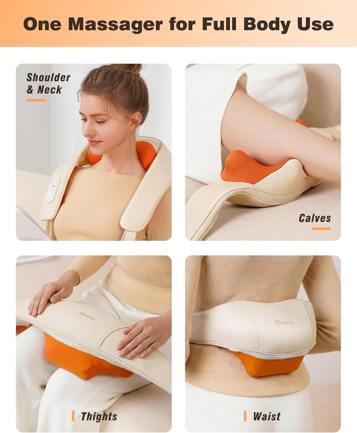 Cordless Neck and Shoulder Massager for Pain Relief Deep Tissue with Heat