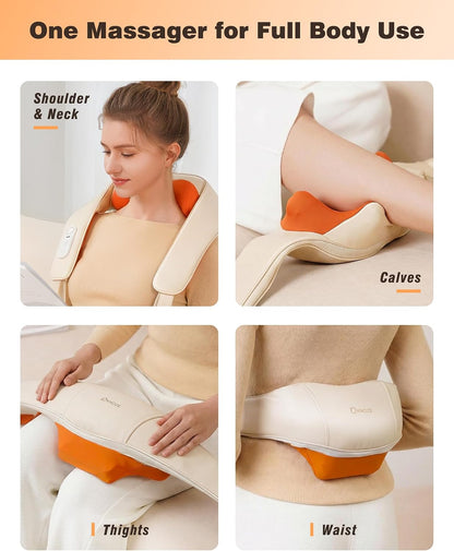 Cordless Neck and Shoulder Massager for Pain Relief Deep Tissue with Heat