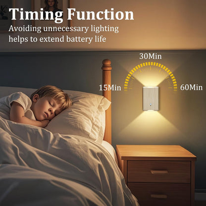 Eneru Motion Sensor Wall Sconce, Rechargeable Wireless Lights Indoor 2 Pack | 5000mAh battery powered, remote 3CCT dimmable, cordless magnetic mount, motion night light for hallway closet bathroom stair