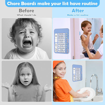 Dry Erase Chore Chart for Kids to Do List Magnetic Checklist Board Reusable RV Daily Routine Schedule Planning Boards with Blank Checklist Cardstock for Habit Tracker or Daily and Weekly Planner