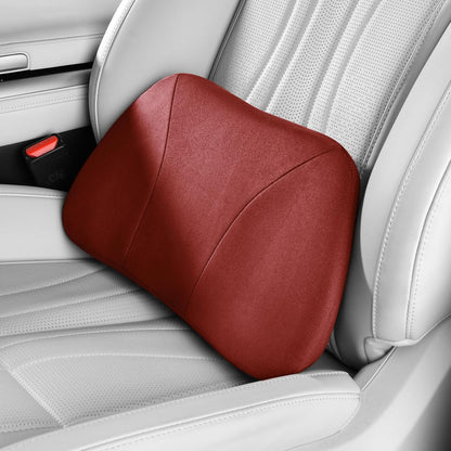 Lumbar Support Pillow,Back Pain Relief Cushion,fits tightly around the waist,Memory Foam,Skin-friendly Suede Fabric,fit Car Drive,Office chair,Rest seat,Improve Posture,Portable,15.5''Lx 8.7''H