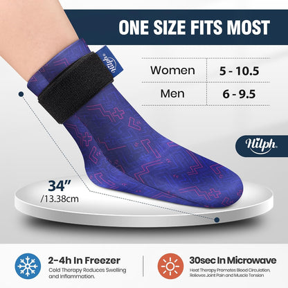 Hilph Ice Pack Sock for Full Foot Pain Relief, Hot Cold Therapy Sock