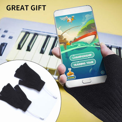 2 Pairs USB Heated Gloves for Men and Women, USB 2.0 Powered Stripes Heating Pattern Knitting Wool Design Winter Gift