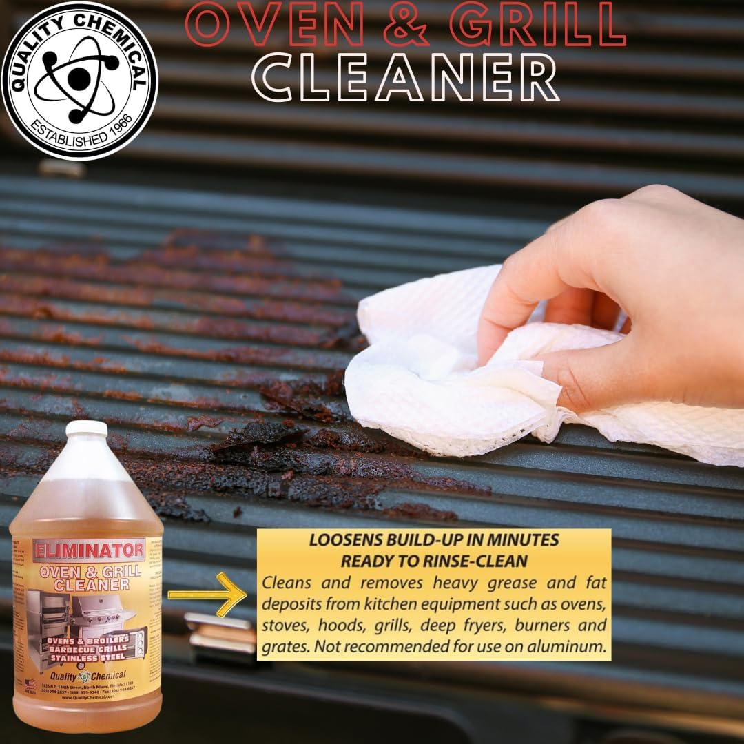 Quality Chemical Oven Cleaner & Grill Cleaner - Heavy-Duty/Fast Acting & Easy to Use/Degreaser/Heavy Duty Oven Cleaner/Best Oven Cleaner/Made in USA - 1 Gallon Combo