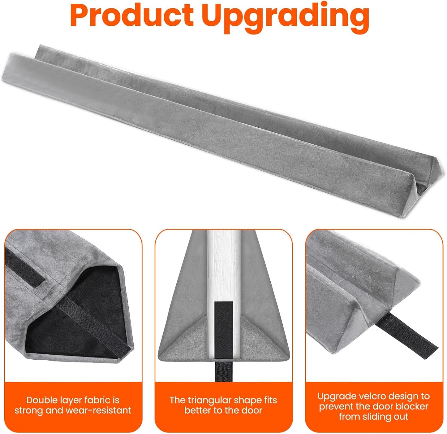 GDHOMM Door Draft Stopper for Bottom of Doors Weather Stripping Door Gap Filler Soundproof Size Adjustable 30"-36", Gray