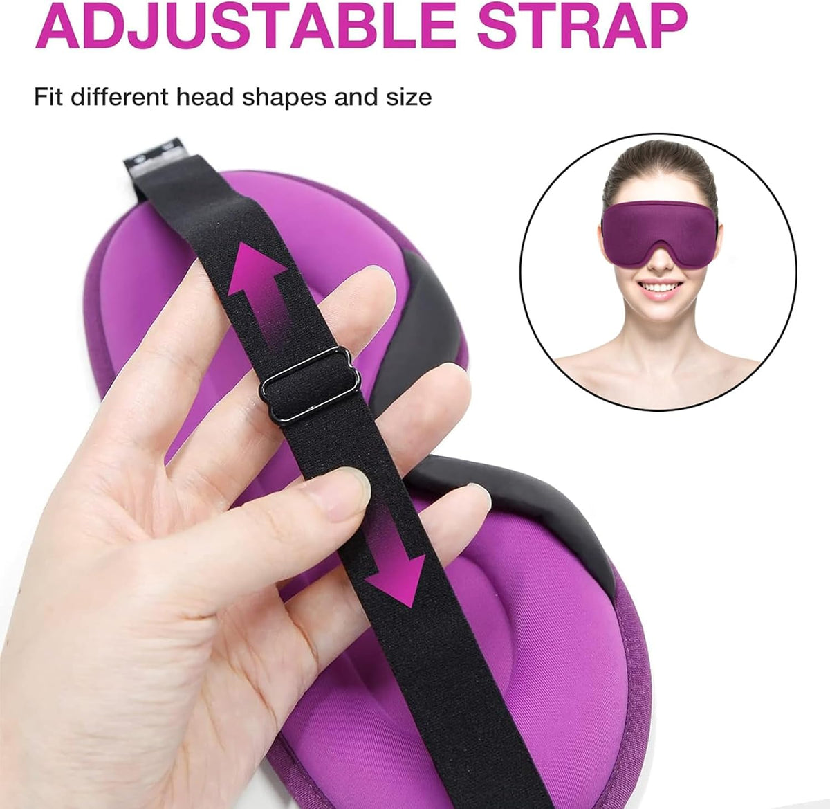 LYSIAN 3D Blackout Sleep Mask for Side Sleepers, 5 Pairs Ear Plugs, Black
