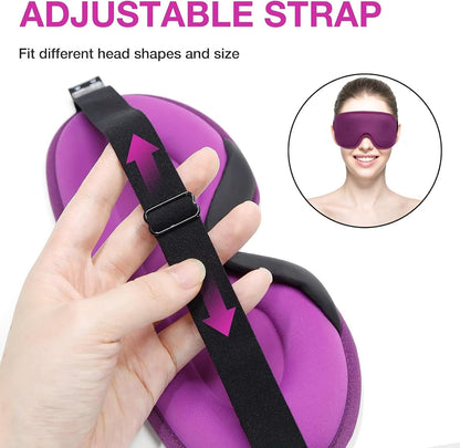 LYSIAN 3D Blackout Sleep Mask for Side Sleepers, 5 Pairs Ear Plugs, Black