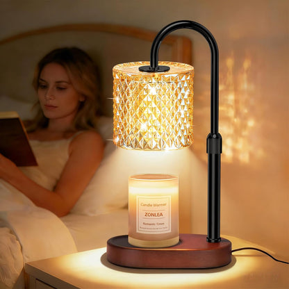 ZENLEA Candle Warmer Lamp with Timer, Candle Lamp with Dimmer, Wax Warmer Height Adjustable for Home Decor, Wax Melt Warmer for Scented Candles