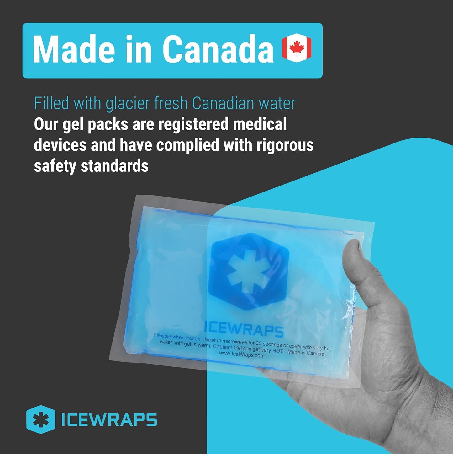 ICEWRAPS Reusable Ice Packs Compact 3 x 5 in, Soft Cooling, Pack of 6 | Hot or Cold Use, Puncture Resistant, Ice Pack for Everyday Comfort, Multi Use Gel Design, FSA-HSA Eligible