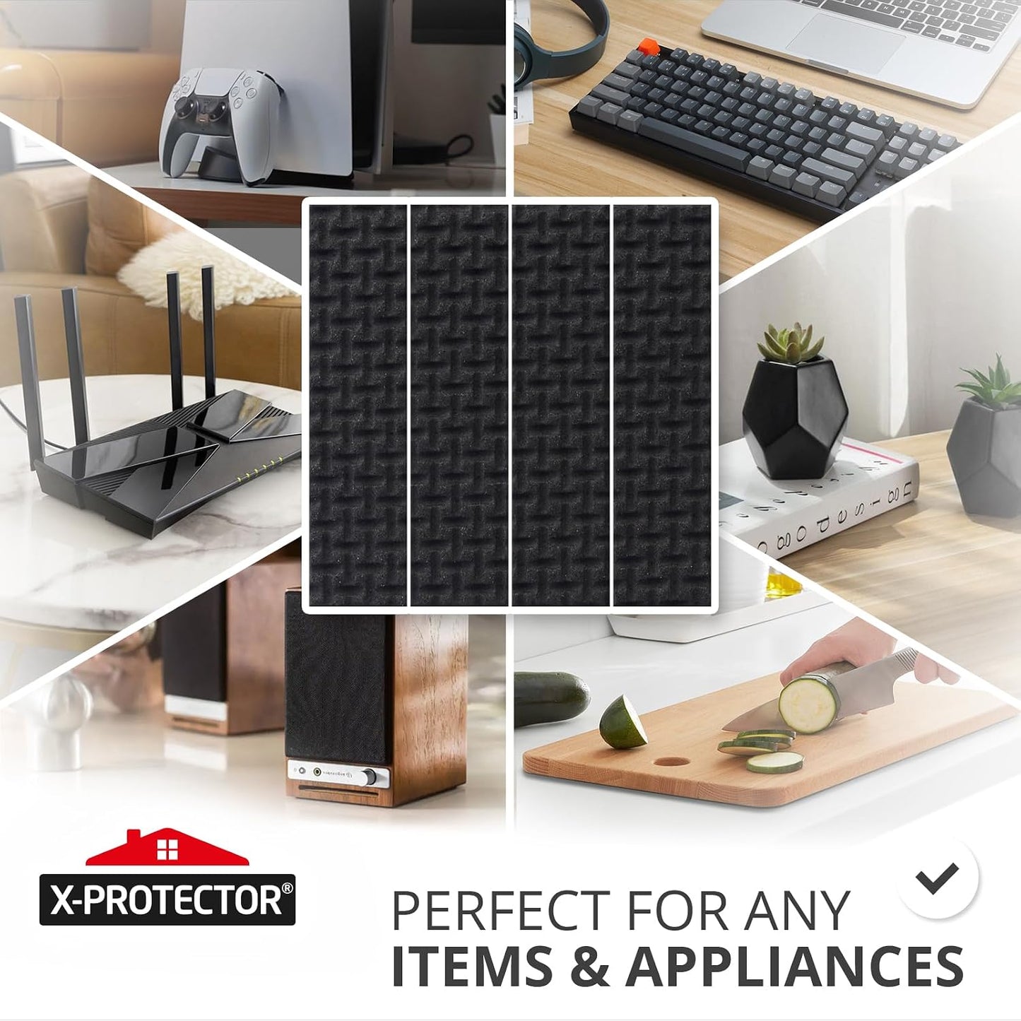 X-PROTECTOR Non Slip Furniture Pads – 12 Premium Furniture Grippers 3"! | Best Self Adhesive Rubber Feet Furniture Feet – Ideal Non Skid Furniture Pad Floor Protectors – Keep Furniture in Place!
