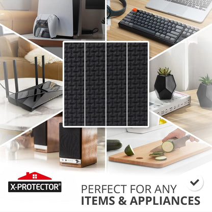X-PROTECTOR Non Slip Furniture Pads – 12 Premium Furniture Grippers 3"! | Best Self Adhesive Rubber Feet Furniture Feet – Ideal Non Skid Furniture Pad Floor Protectors – Keep Furniture in Place!