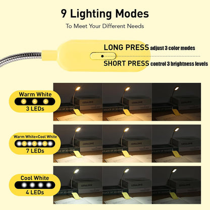 VAVOFO Rechargeable Reading Light, Clip on Book Light for Reading in Bed