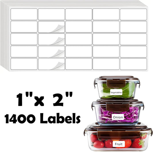 Homrelaxy 1400 Pcs 1"x2" Blank Removable Freezer Labels for Food Containers