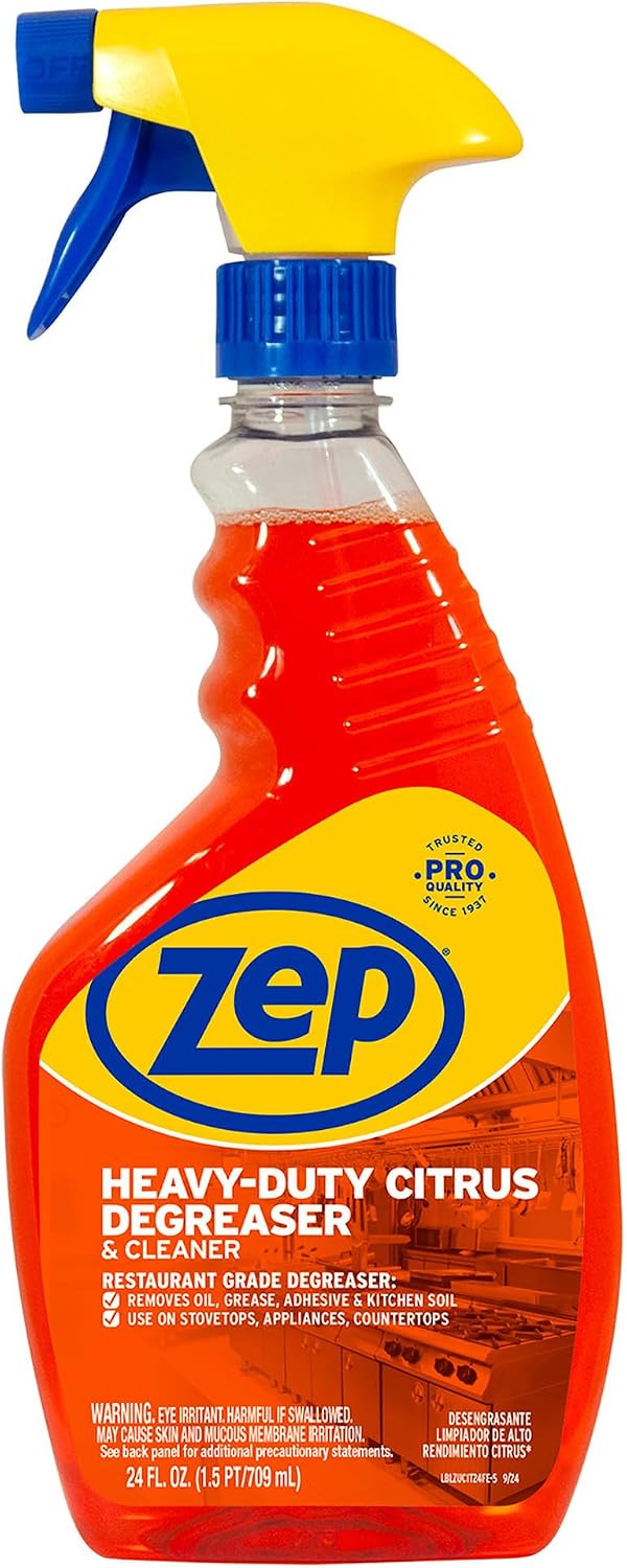 Zep Heavy-Duty Citrus Degreaser Cleaner Concentrate - 1 Gallon (1 Unit) ZUCIT128 - Restaurant Grade Degreaser and Cleaner Removes Oil, Grease, Adhesive, and Kitchen Soil