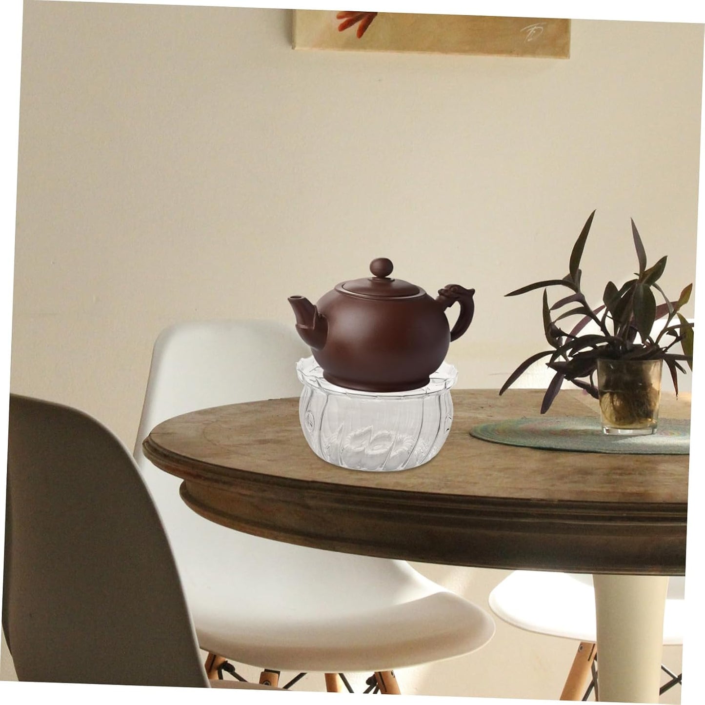 Glass Teapot Warmer Tealight Holder Elegant Candle Heat Base for Teapot Versatile Glass Tea Accessories Keeps Tea Warm for Extended Periods