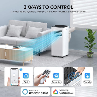 16000 BTU Portable Air Conditioners with WiFi APP | 5-in-1 Fast Cooling for 850 Sq.Ft, Dehumidifier, Fan, 24H Timer, Quiet 40dB Sleep Mode for Home - Included window kit