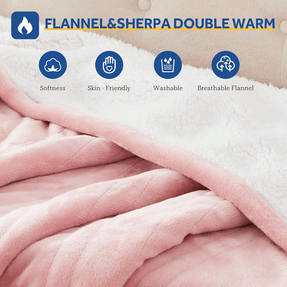 Sealy Electric Blanket Throw 50×60, Flannel to Sherpa, Charcoal