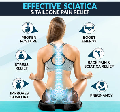 ComfiLife Doctor Recommended Seat Cushion - Premium Gel & Memory Foam Office Chair, Car Seat, Lifting Cushion - Chair Cushions for Back & Sciatica Relief - Seat Cushions for Office & Desk (Black)
