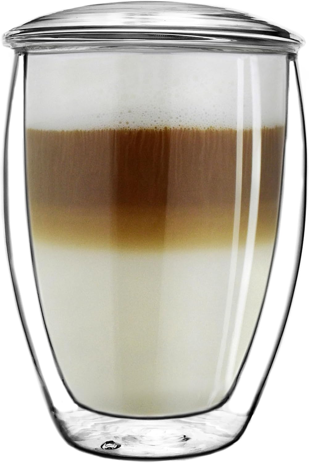 Creano Tea Glass with Infuser and Lid 400ml - Large Tea Cup - Microwave & Dishwasher Safe - Loose Leaf Tea Maker Gift Set