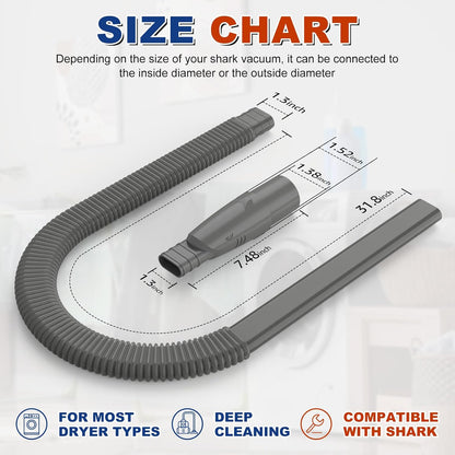Sealegend Dryer Vacuum Hose Attachment Dryer Vent Lint Clean Kit for Shark | Vacuum Attachments Lint Remover for Shark NV350,NV351,NV352,NV353,NV360,NV500,NV501,Fits Most 35mm Vacuum,Fire Prevention