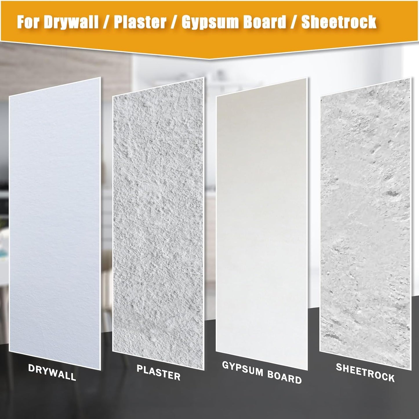 KURUI Drywall Repair Kit, 8.8oz Spackle Wall Repair Paste with Scraper, 6 Sandpaper Sheets & Self Adhesive Dry Wall Patch Kits, Easy Hole Filler for Drywall, Plaster and Home Repair