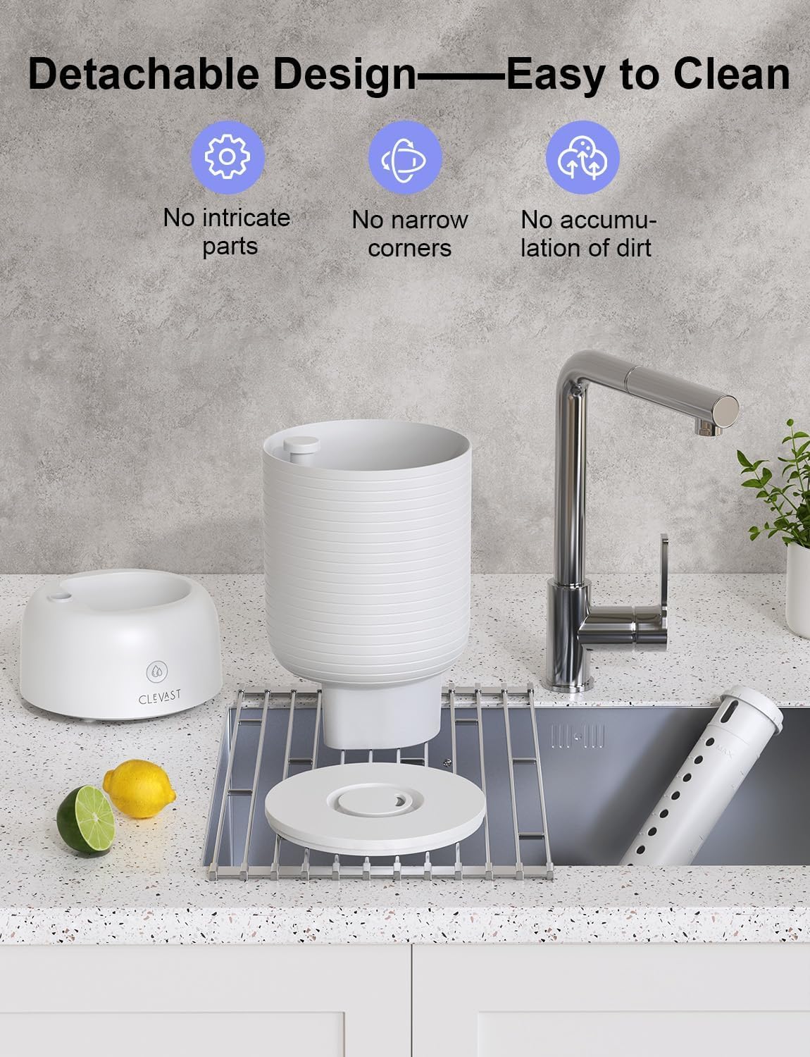 CLEVAST Smart Humidifier for Bedroom, 3L Top Fill Cool Mist Ultrasonic Air Humidifiers with Essential Oil Diffuser, Ultra Quiet for Baby Nursery, Plants, Home, Office (3 Liters Smart Version)