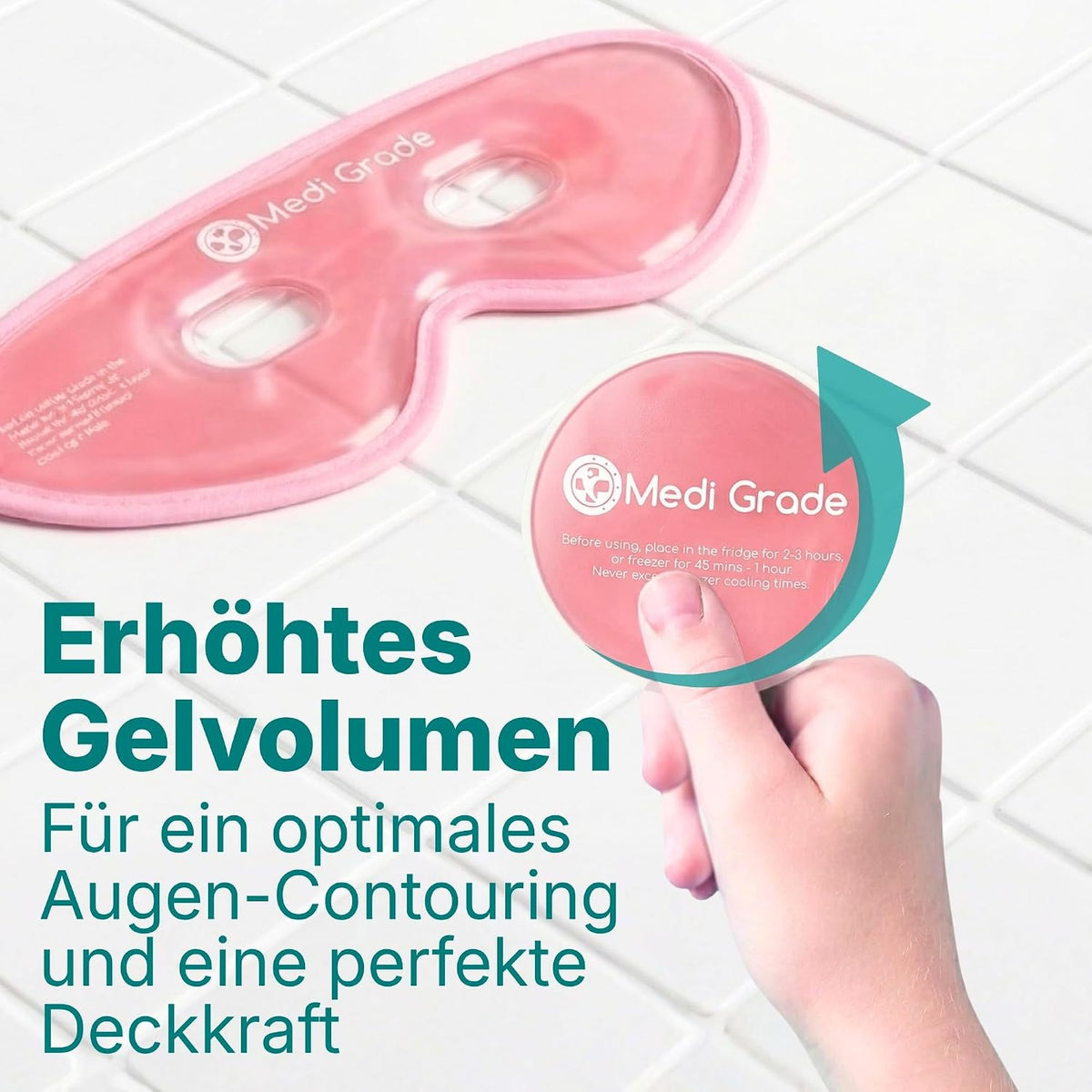 Medi Grade Cooling Eye Mask for Dark Circles and Puffiness, 2 Gel Eye Pads
