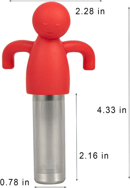 Leden Tea Infuser for Loose Leaf Tea Cute Tea Strainer Ball Stainless Steel Extra Fine Mesh Tea Steeper Filter for Cup Mug Silicone Handle Grey