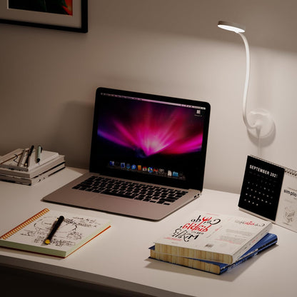 ENUOTEK Flexible LED Wall Mounted Reading Light, USB Powered White LED Bedside Reading Lamp, 100%-70%-35%-15% 4 Levels Dimmable and 5000K- 4000K- 3000K 3 Levels Adjustable Lighting Colors
